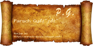 Parsch Győző névjegykártya